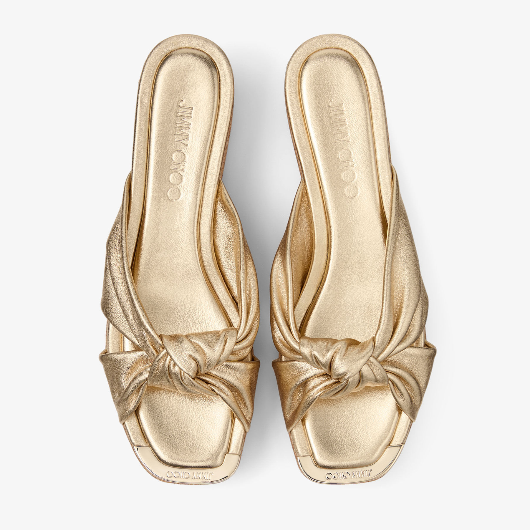 Avenue Wedge 50
Gold Metallic Nappa Wedge Mules - 3