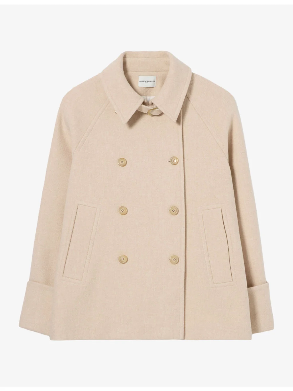 Collared Button-Down Wool-Blend Peacoat - 1