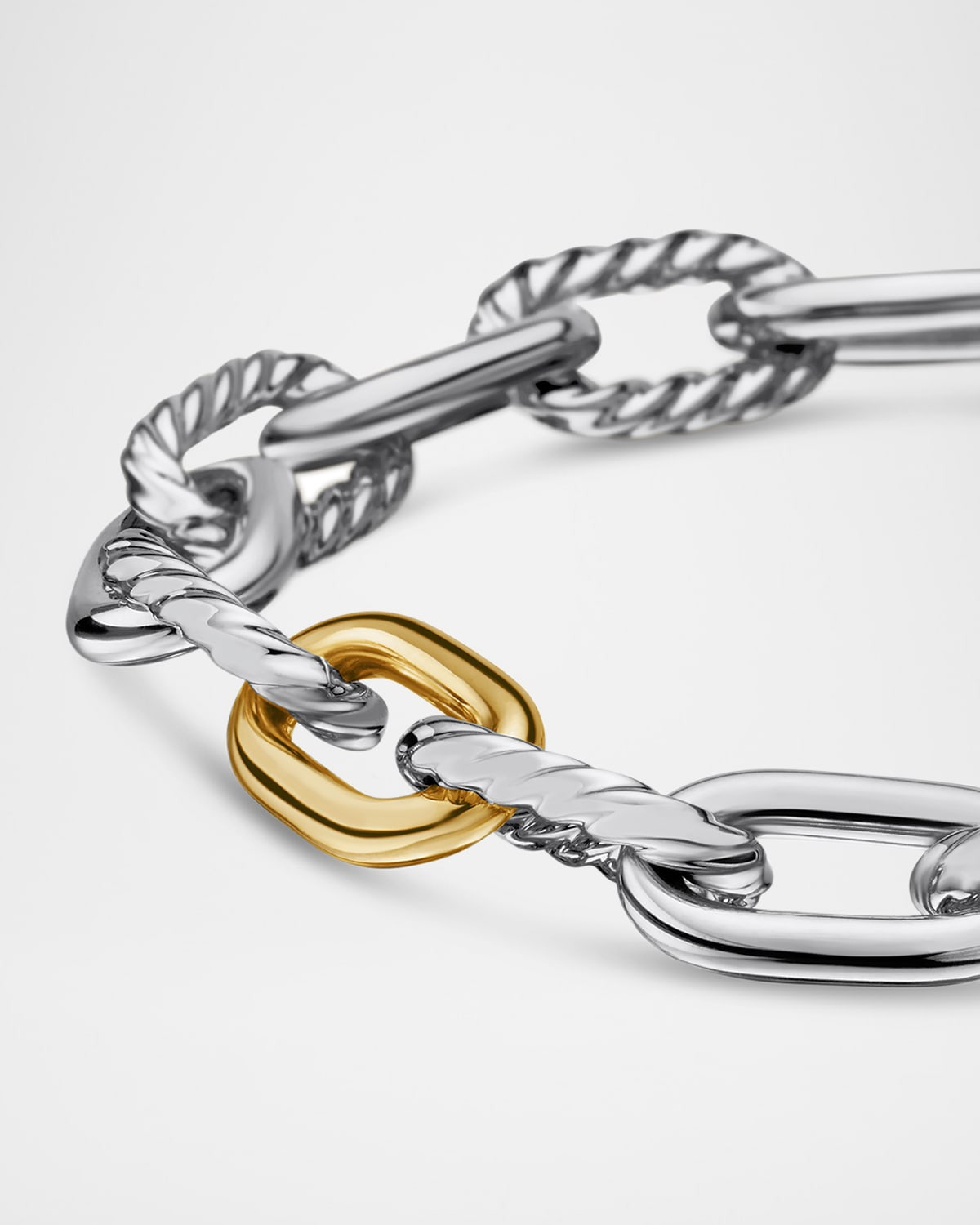 DY Madison Chain Bracelet in Silver with 18K Gold, 8.5mm - 6