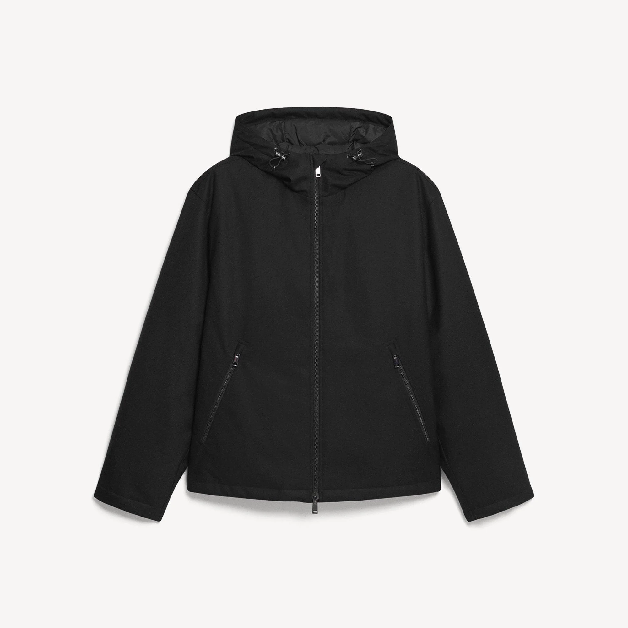 Hooded Jacket in Bonded Wool-Blend - 1