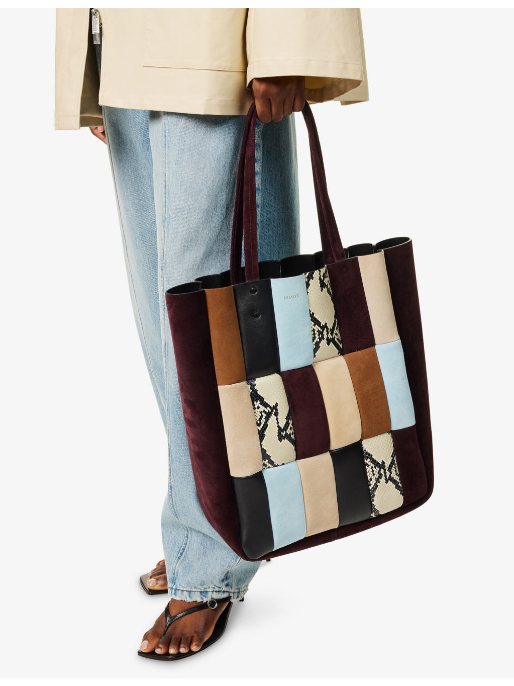 Zoe Patchwork Leather Tote Bag - 2