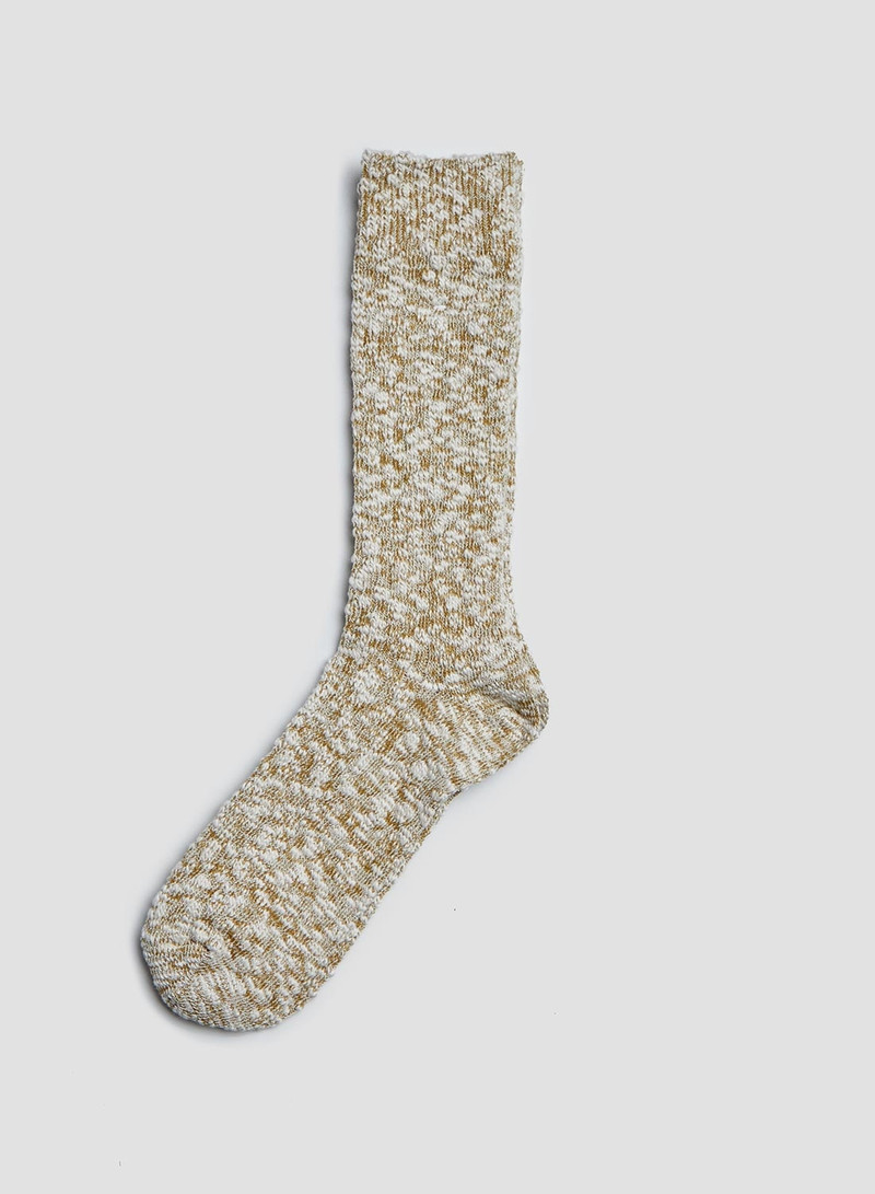 Nigel Cabourn Anonymous Ism Lightweight  Slub Crew Sock in Khaki outlook