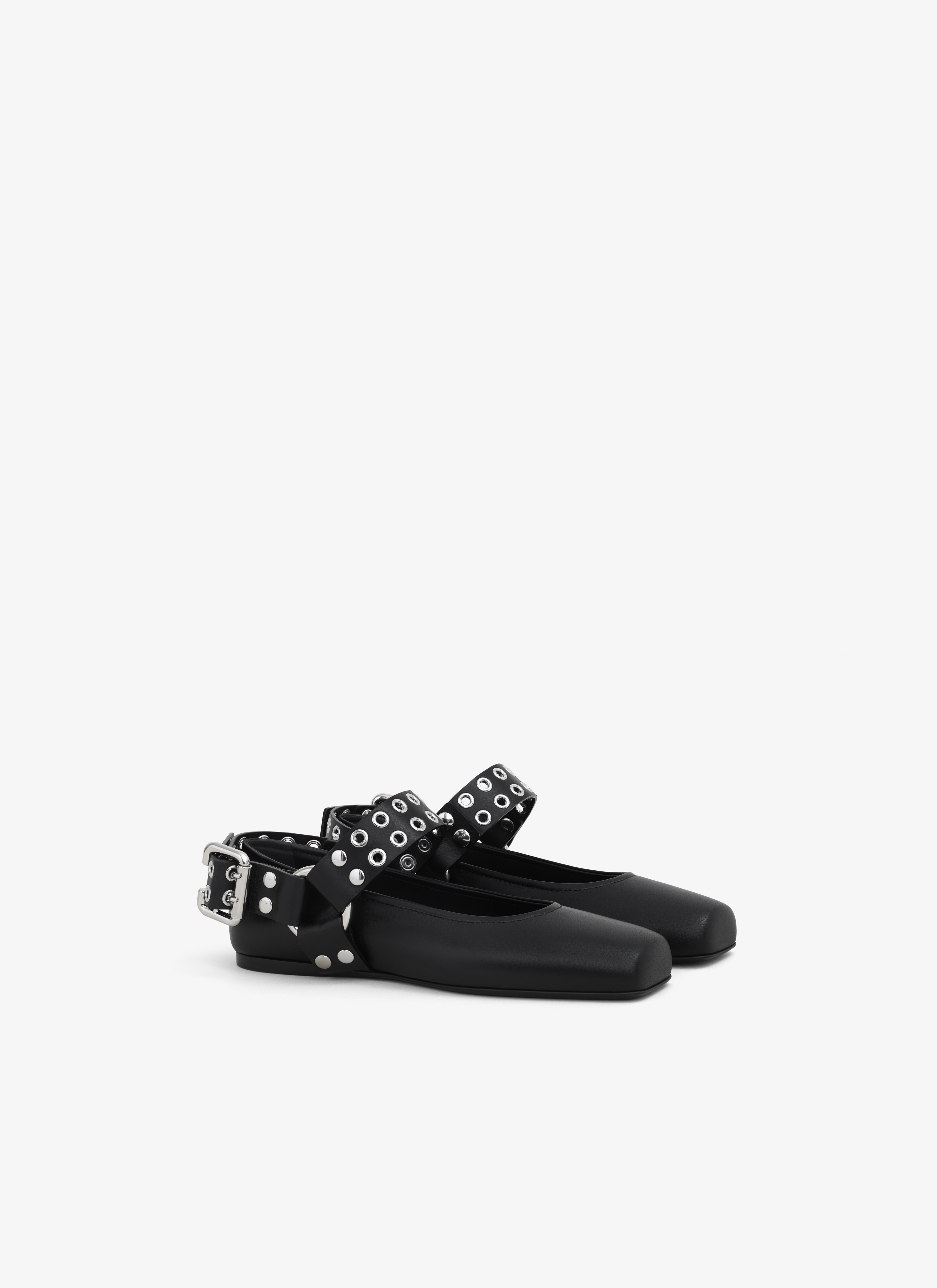 BIKER BALLET FLATS IN CALFSKIN - 2