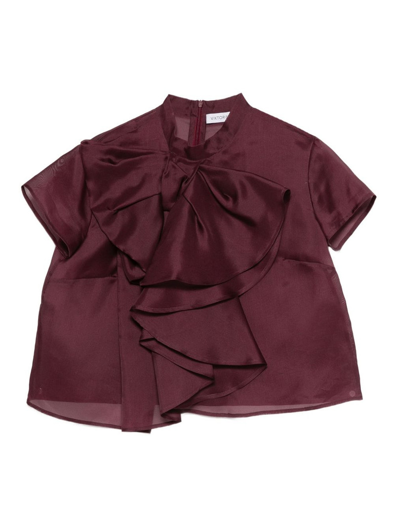 bow-detailed silk top 1