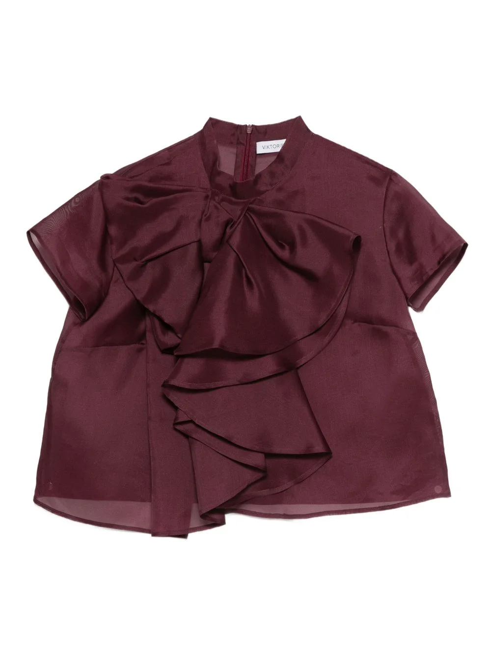 bow-detailed silk top - 1