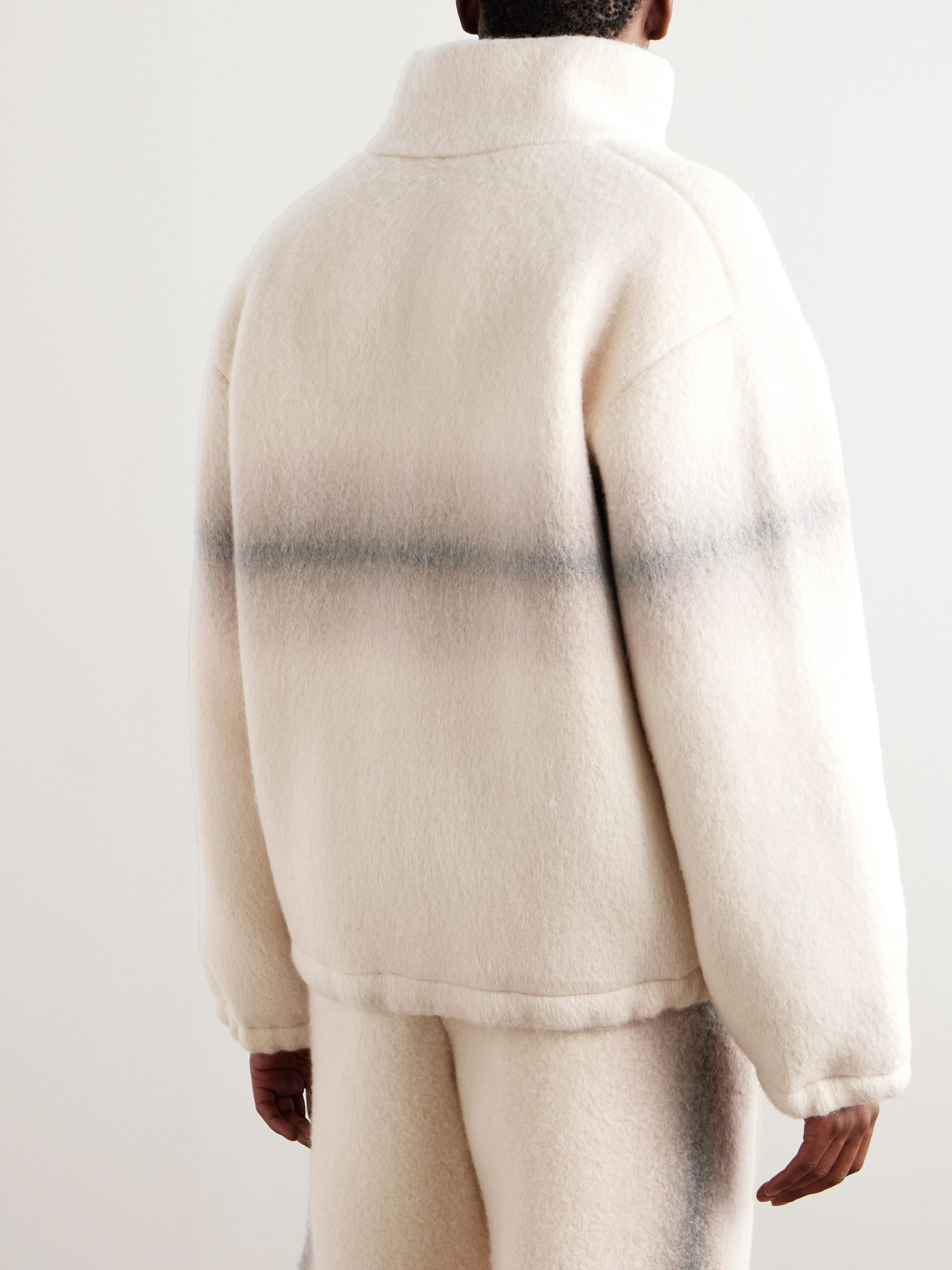 Dégradé Cashmere Bomber Jacket Beige - 3