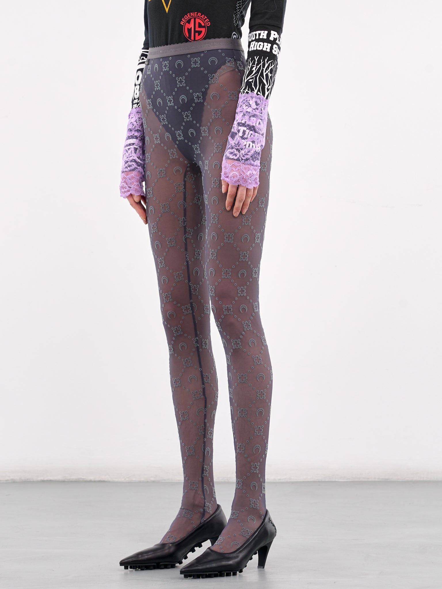 Recycled Mesh Flock Tights - 2