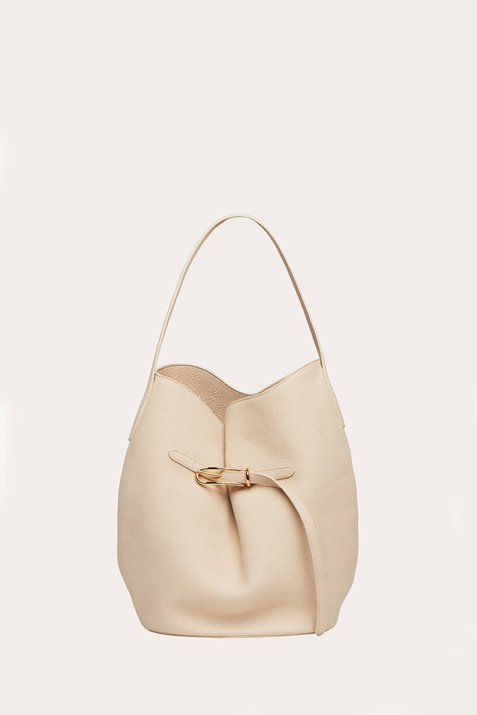 BELTED BUCKET BAG LARGE CREAM - 1