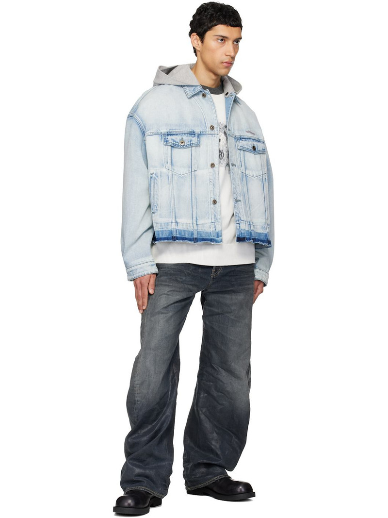 We11done Blue Layered Denim Jacket outlook