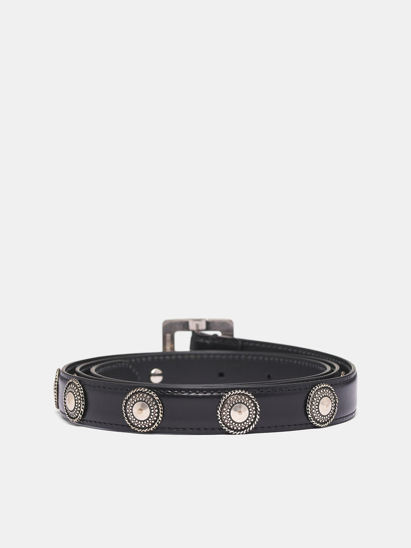 Ann Demeulemeester Black Leather Reka Studded Belt outlook