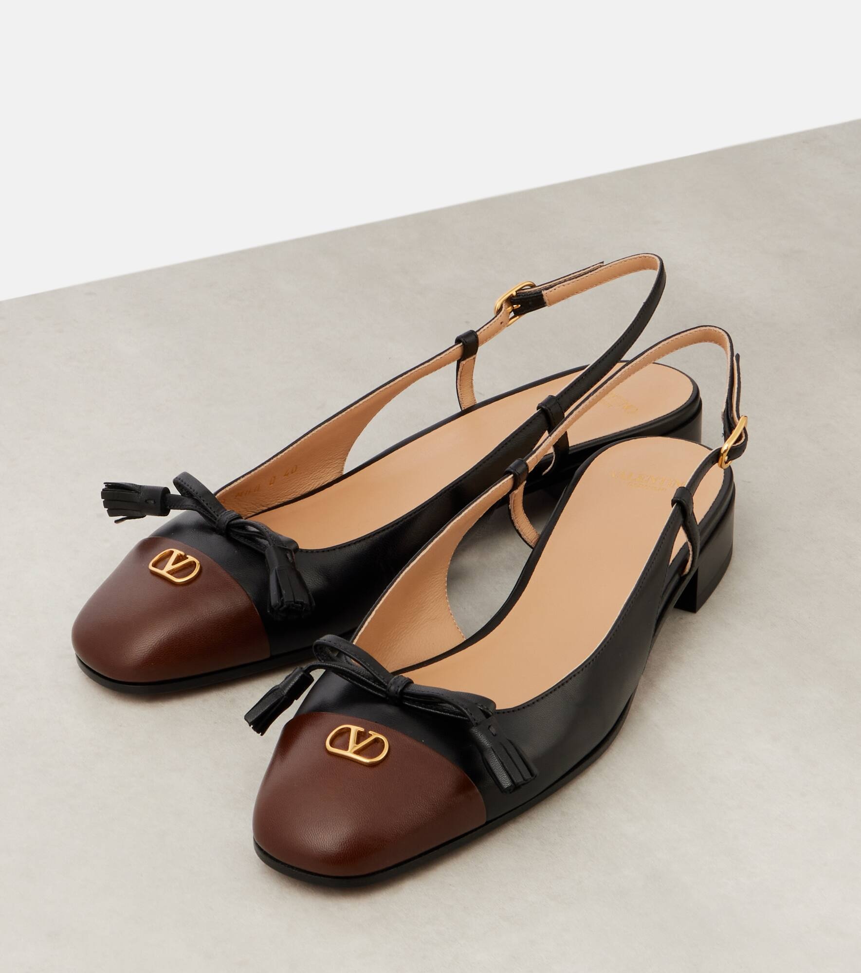 Valet Du Roi leather slingback flats - 5