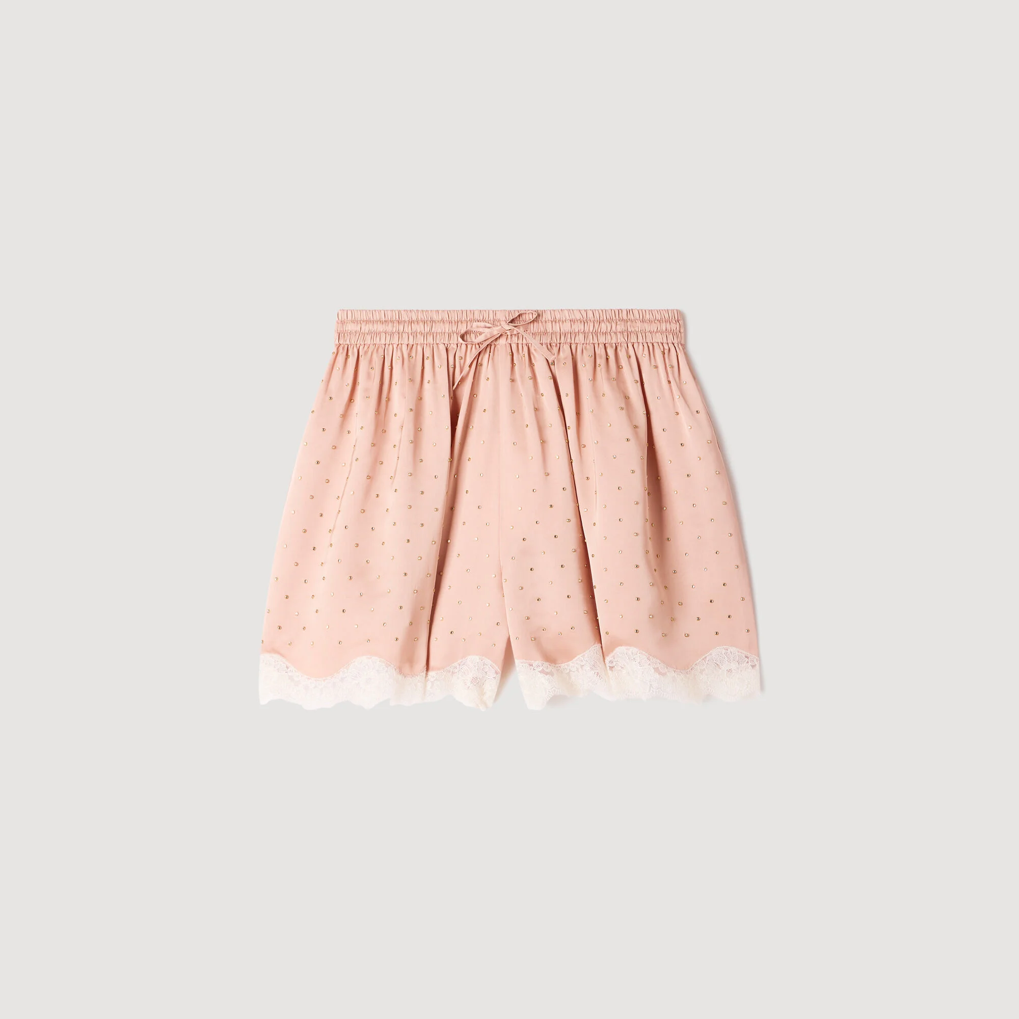 RHINESTONE SHORTS WITH LACE - 1