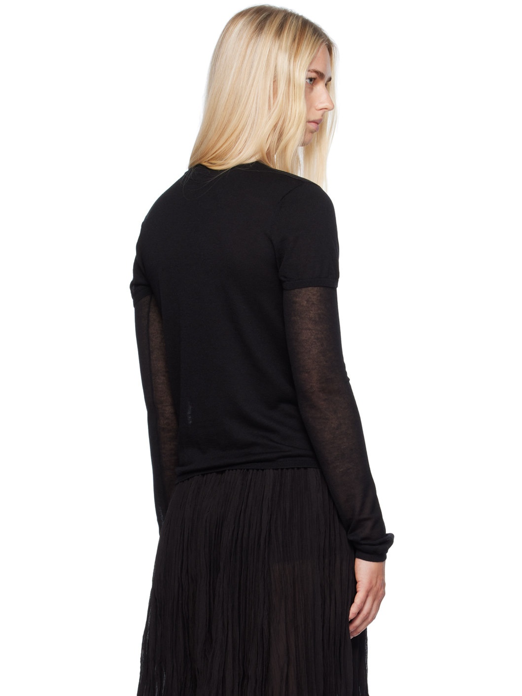 Black Layered Long Sleeve T-Shirt - 3