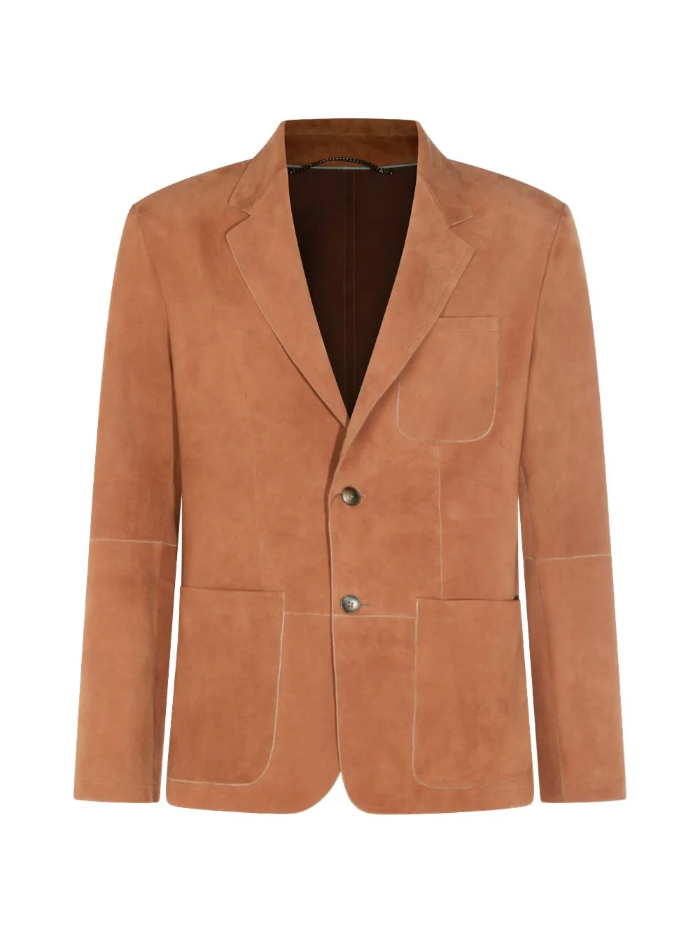 single-breasted suede jacket - 1