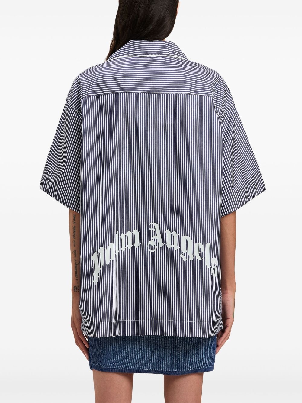 logo-print striped shirt - 5