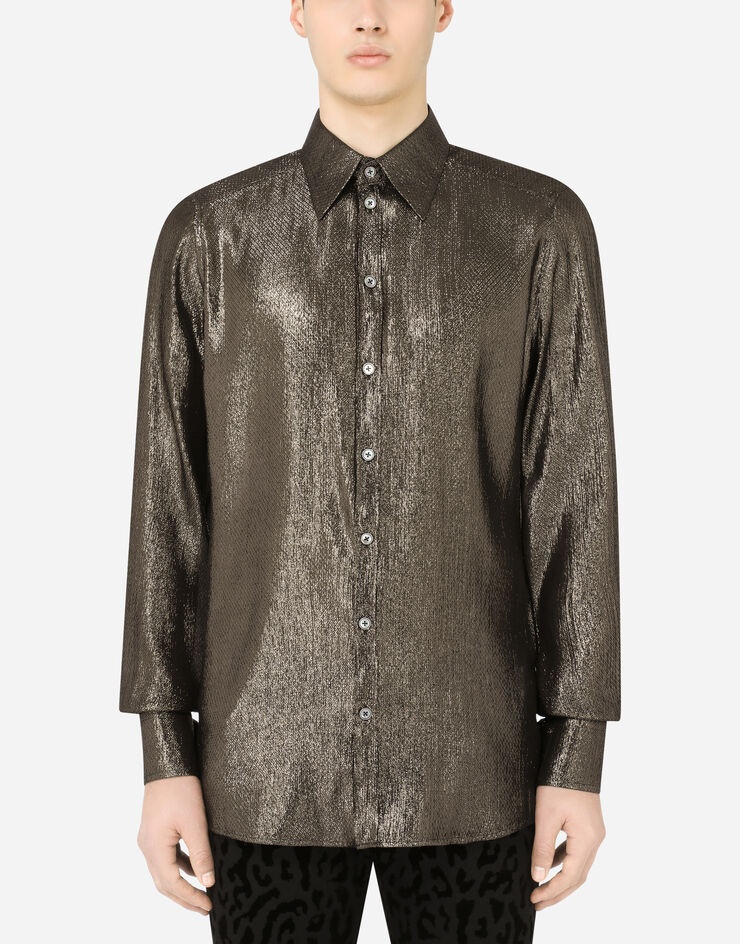 Textured silk lamé shirt - 1