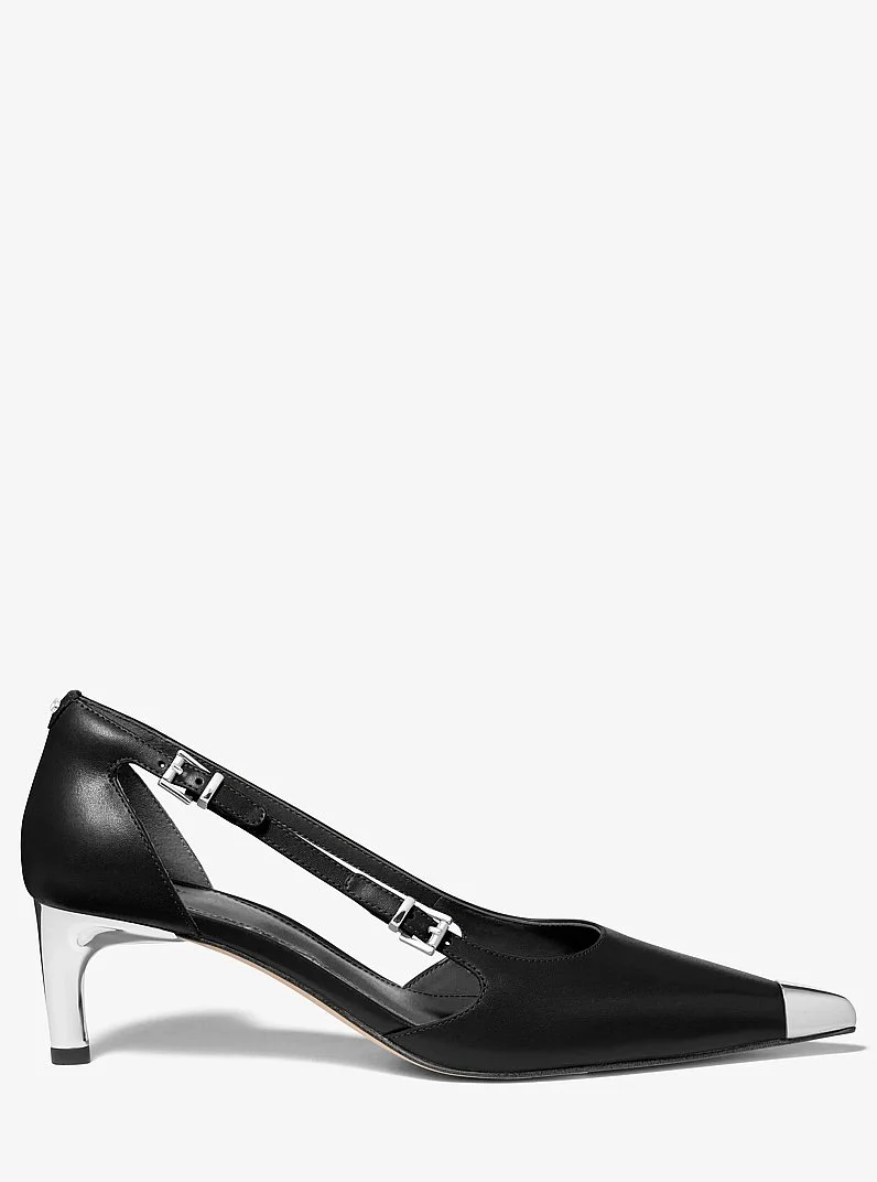 Kasia Leather Kitten Pump - 1