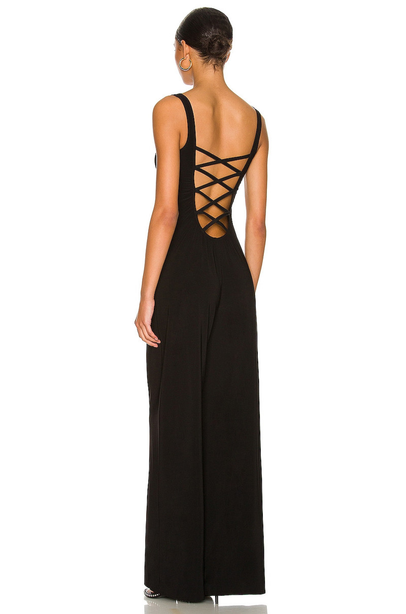 NORMA KAMALI Sleeveless X Straight Leg Jumpsuit outlook