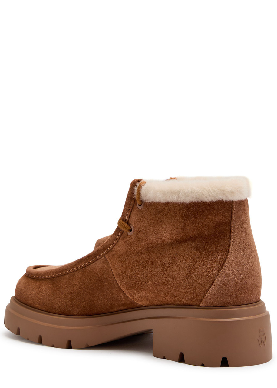 Stuart Weitzman Hudson Shearling-trimmed Suede Ankle Boots - 2