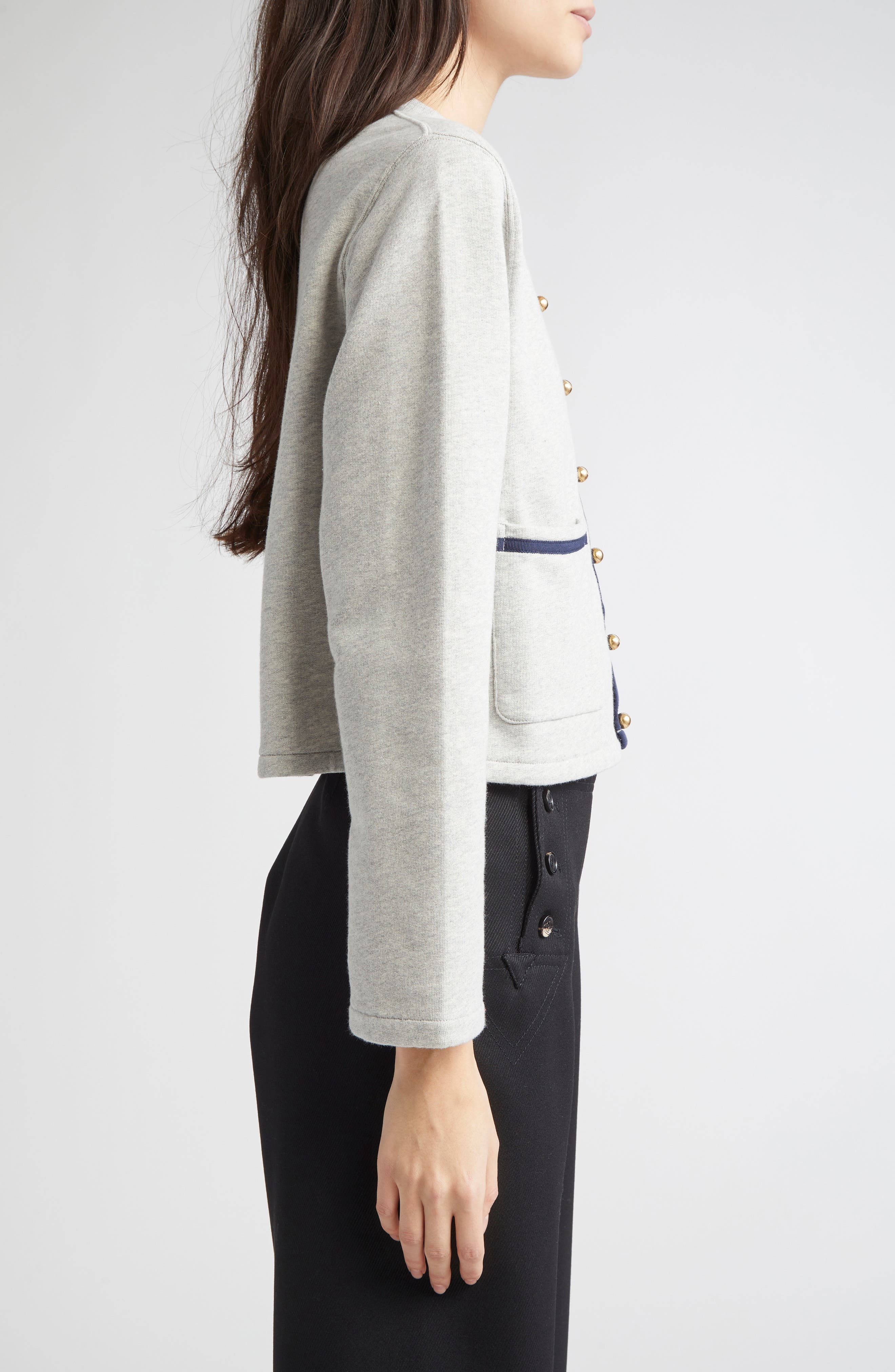 Bode Heathered Cardigan in Grey at Nordstrom - 4