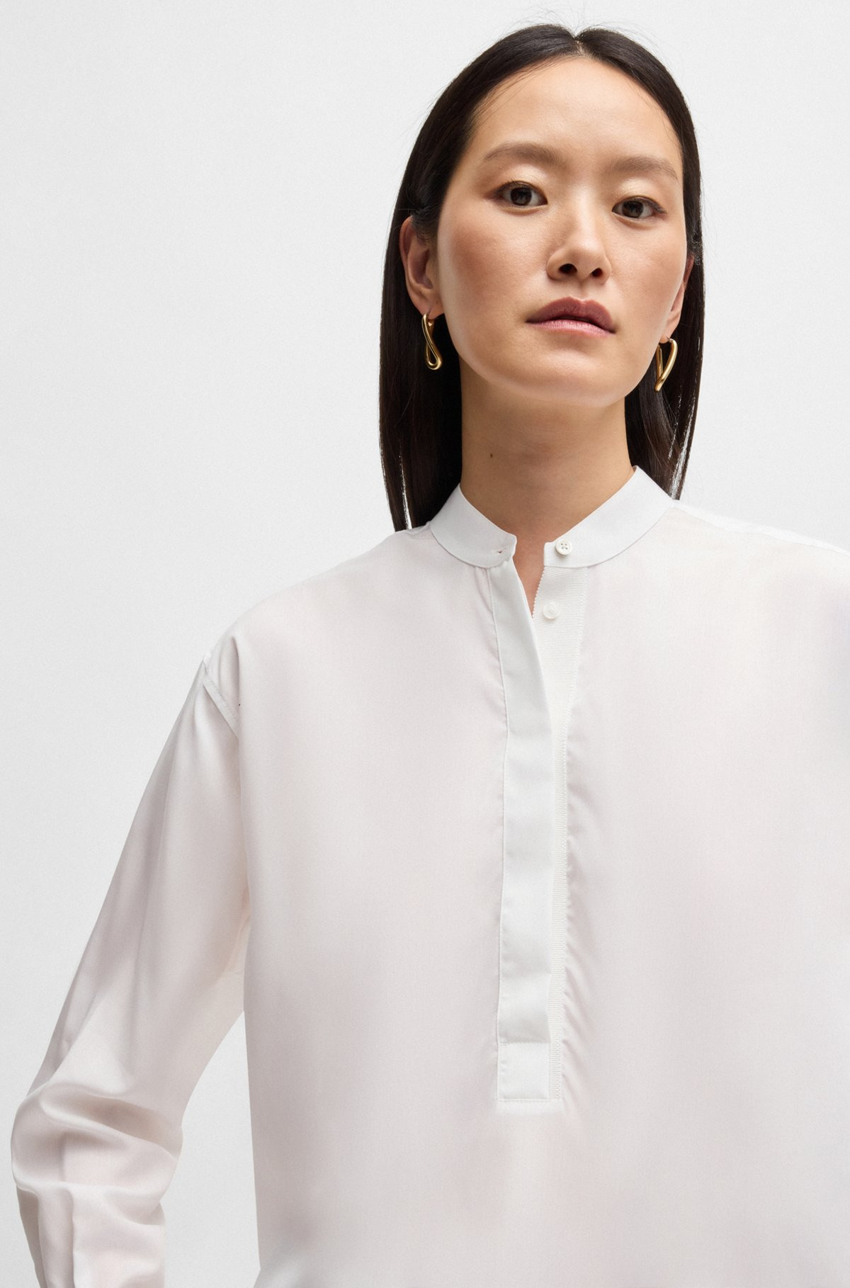 RELAXED-FIT BLOUSE IN EASY-IRON POPLIN - 4