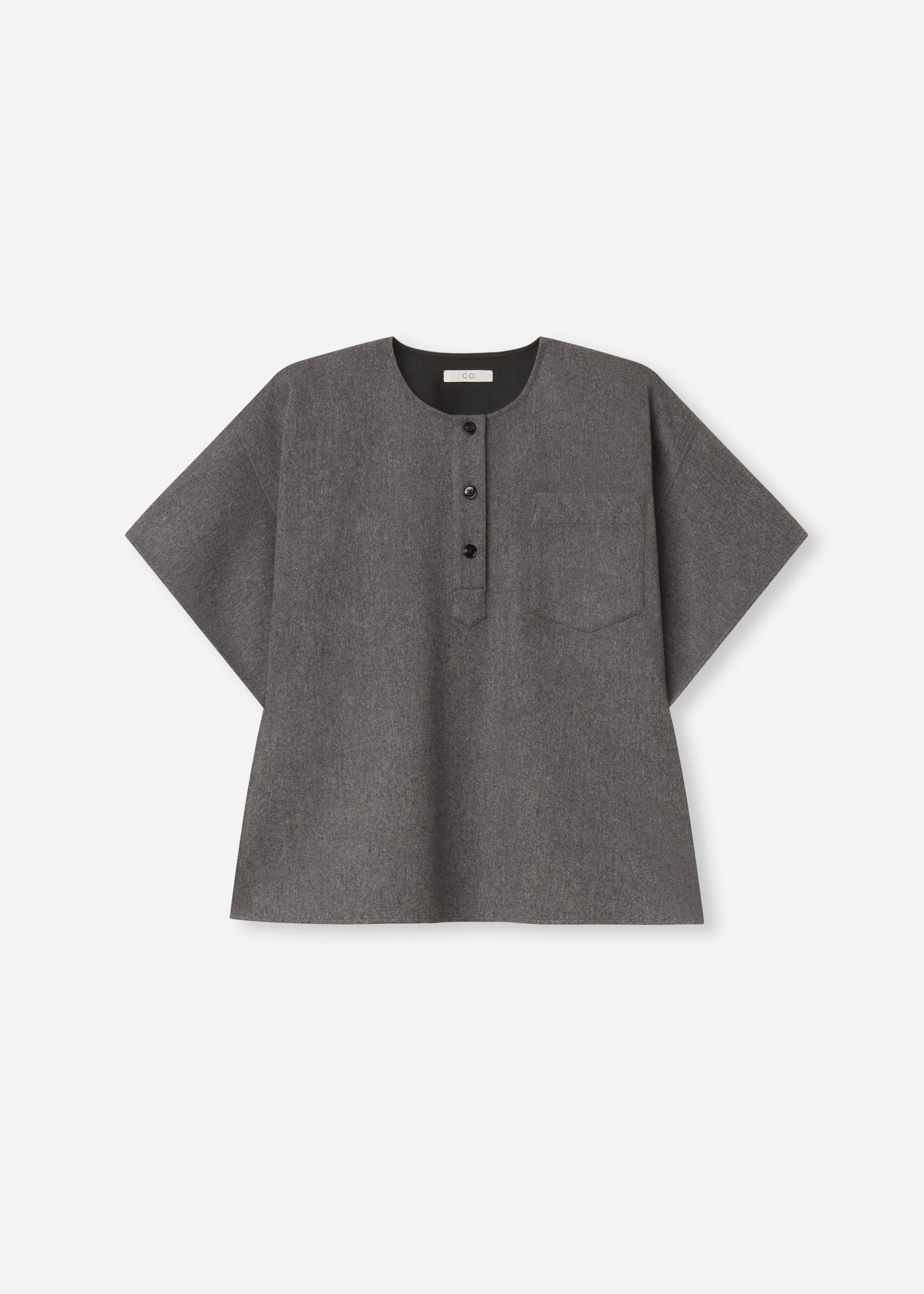 Boxy Shirt in Wool Cashmere - 1
