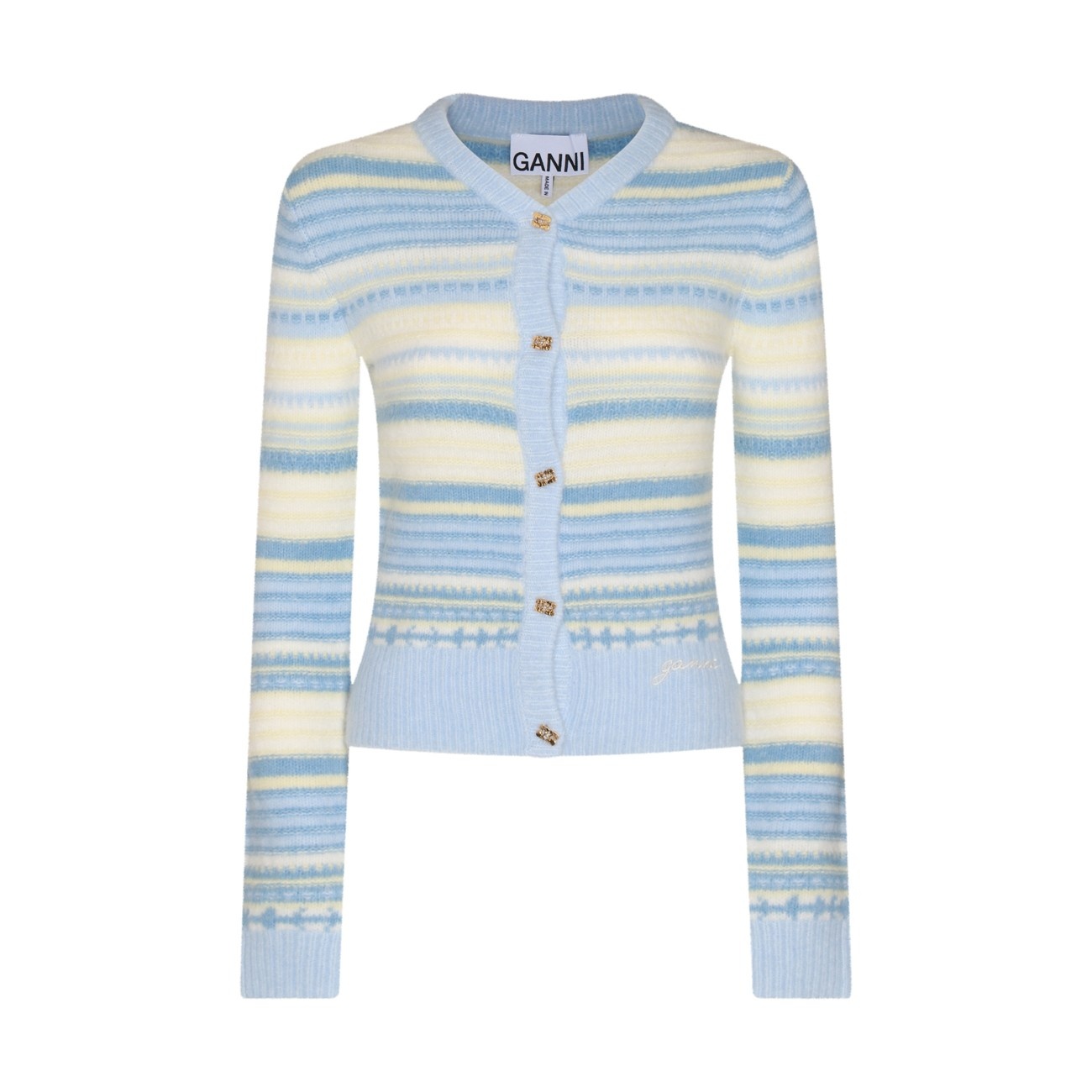 light blue wool knitwear - 1
