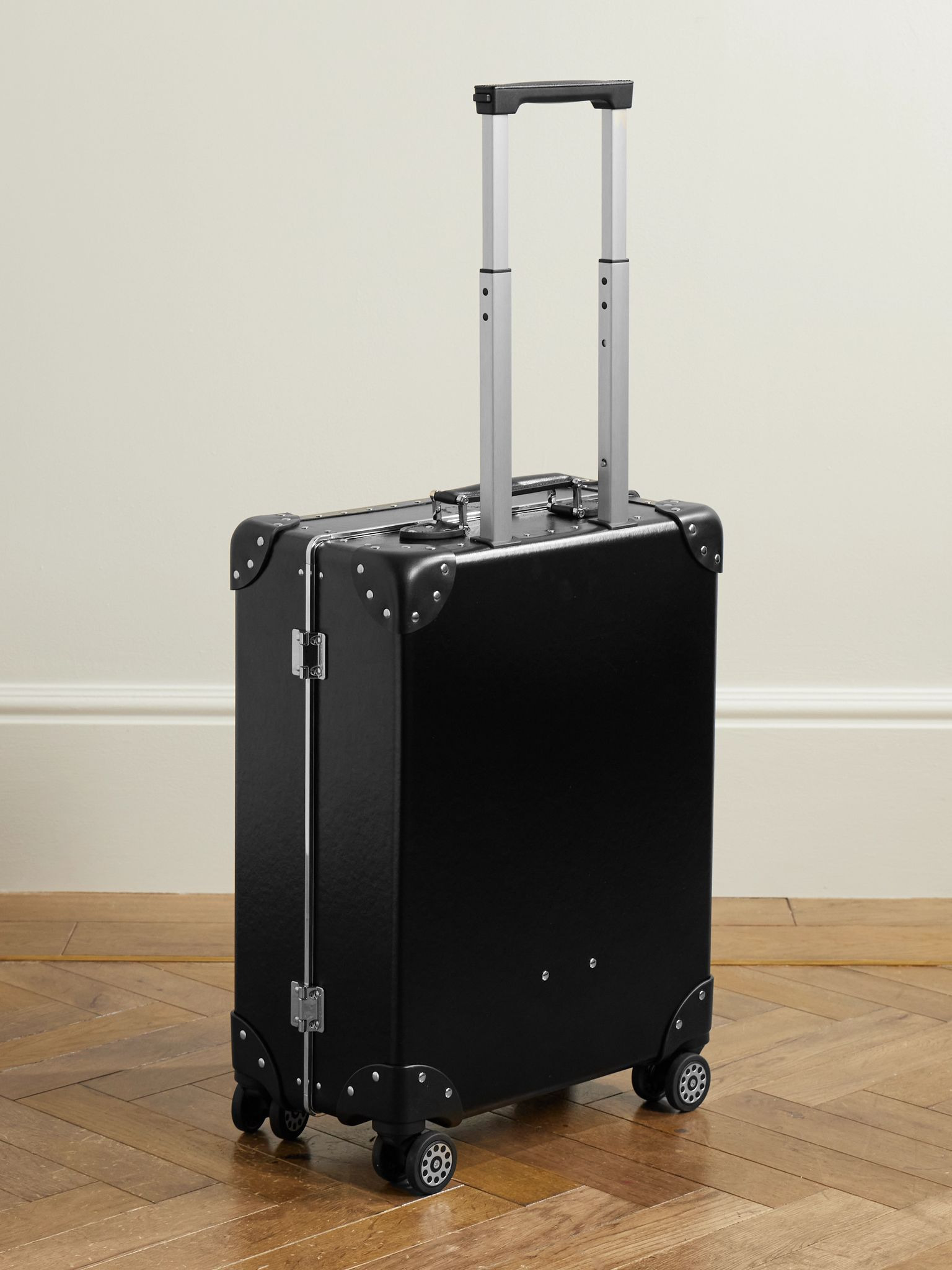 Metropolis Leather-Trimmed Carry-On Suitcase Black - 4