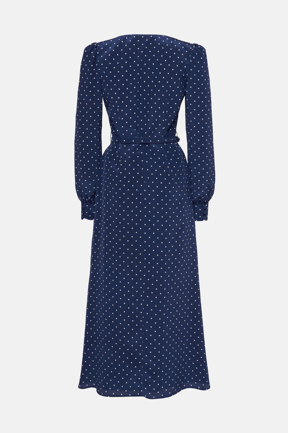 POLKA DOT PRINT DRESS WITH MIKADO COLLAR AND BELT - 2