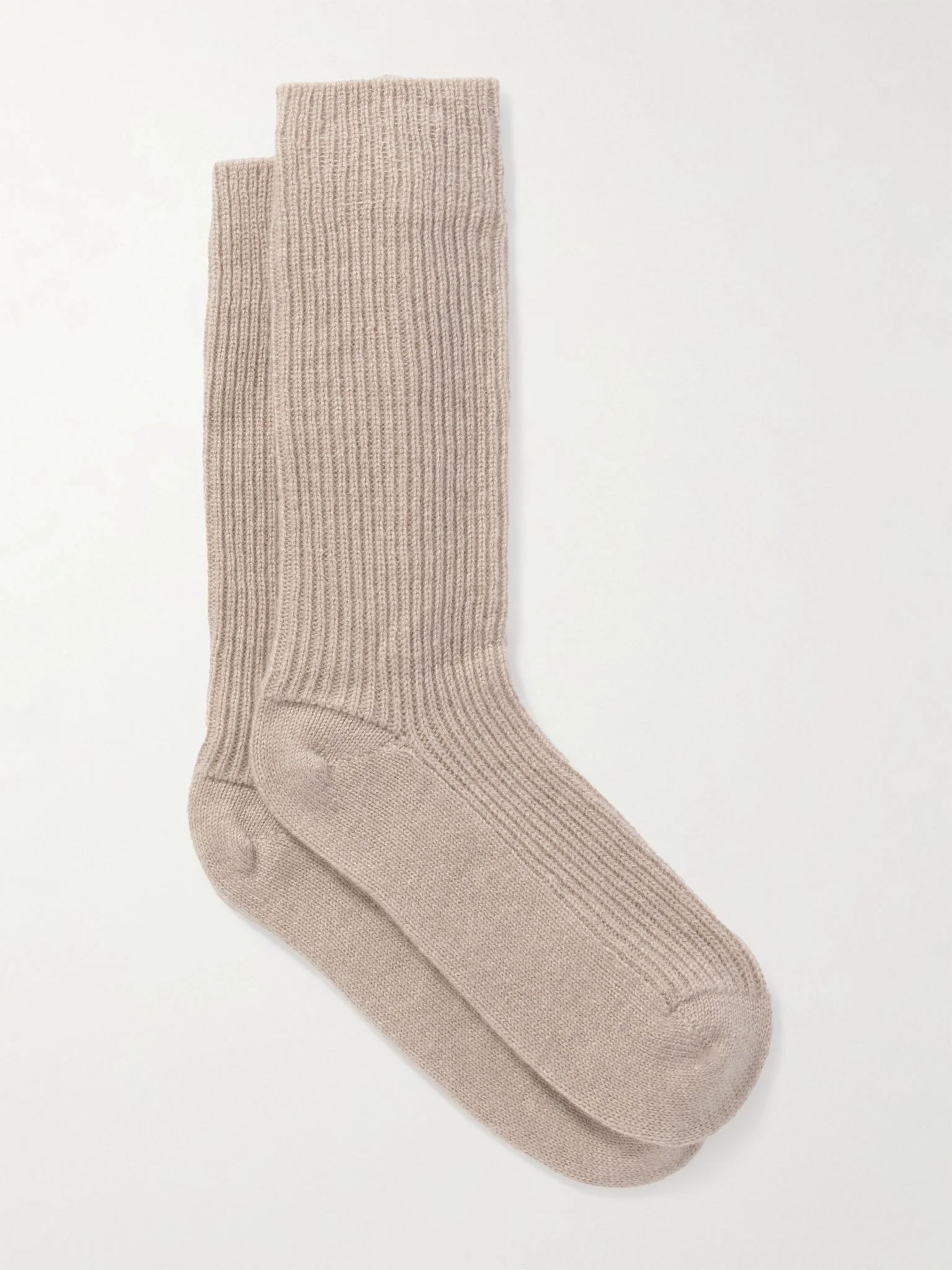 Zera ribbed cashmere socks Beige - 1