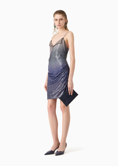 GIORGIO ARMANI Embroidered tulle tube dress outlook