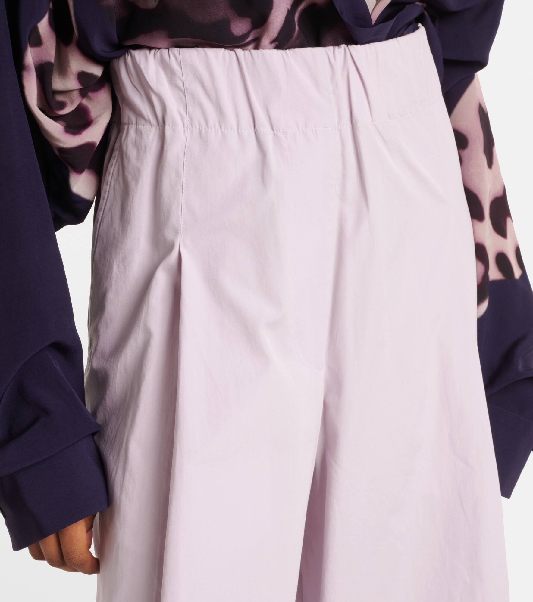 High-rise cotton wide-leg pants - 4