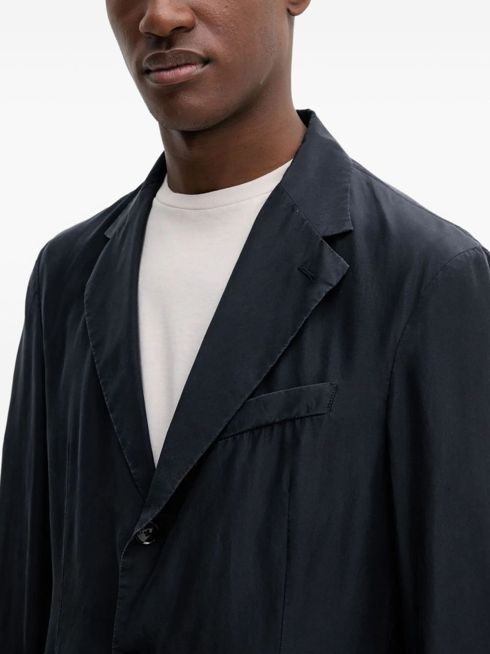 single-breasted silk blazer - 4
