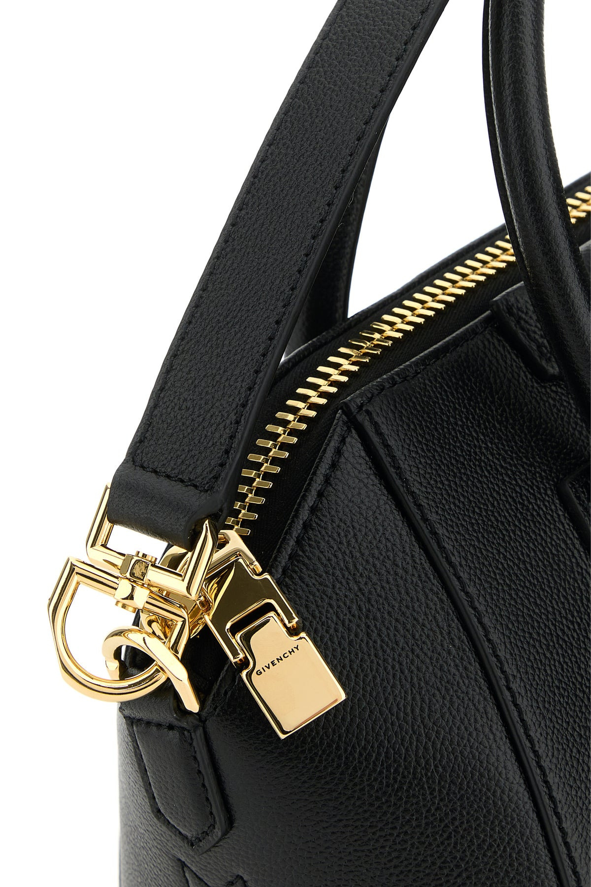 Black leather small Antigona handbag - 4