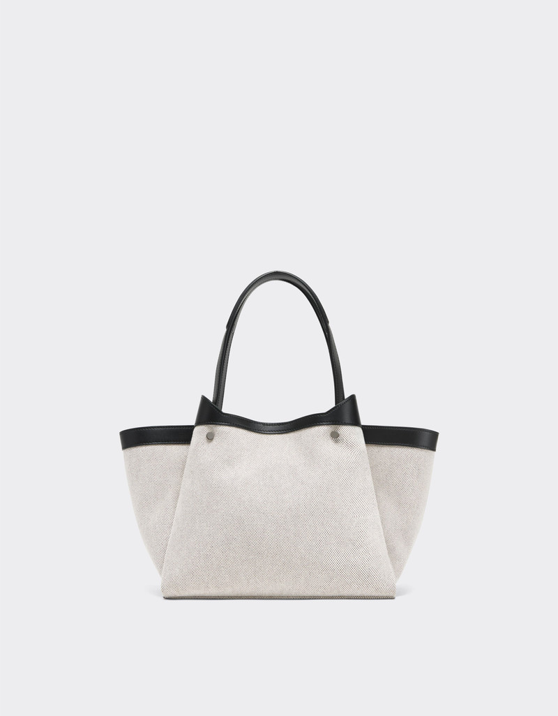 Ferrari mini tote bag in canvas and leather 5