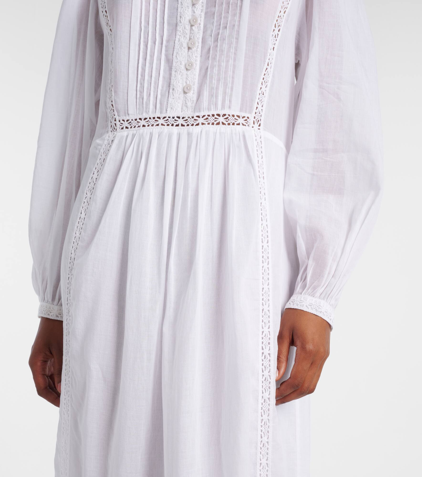 Gisela lace-trimmed cotton maxi dress - 5