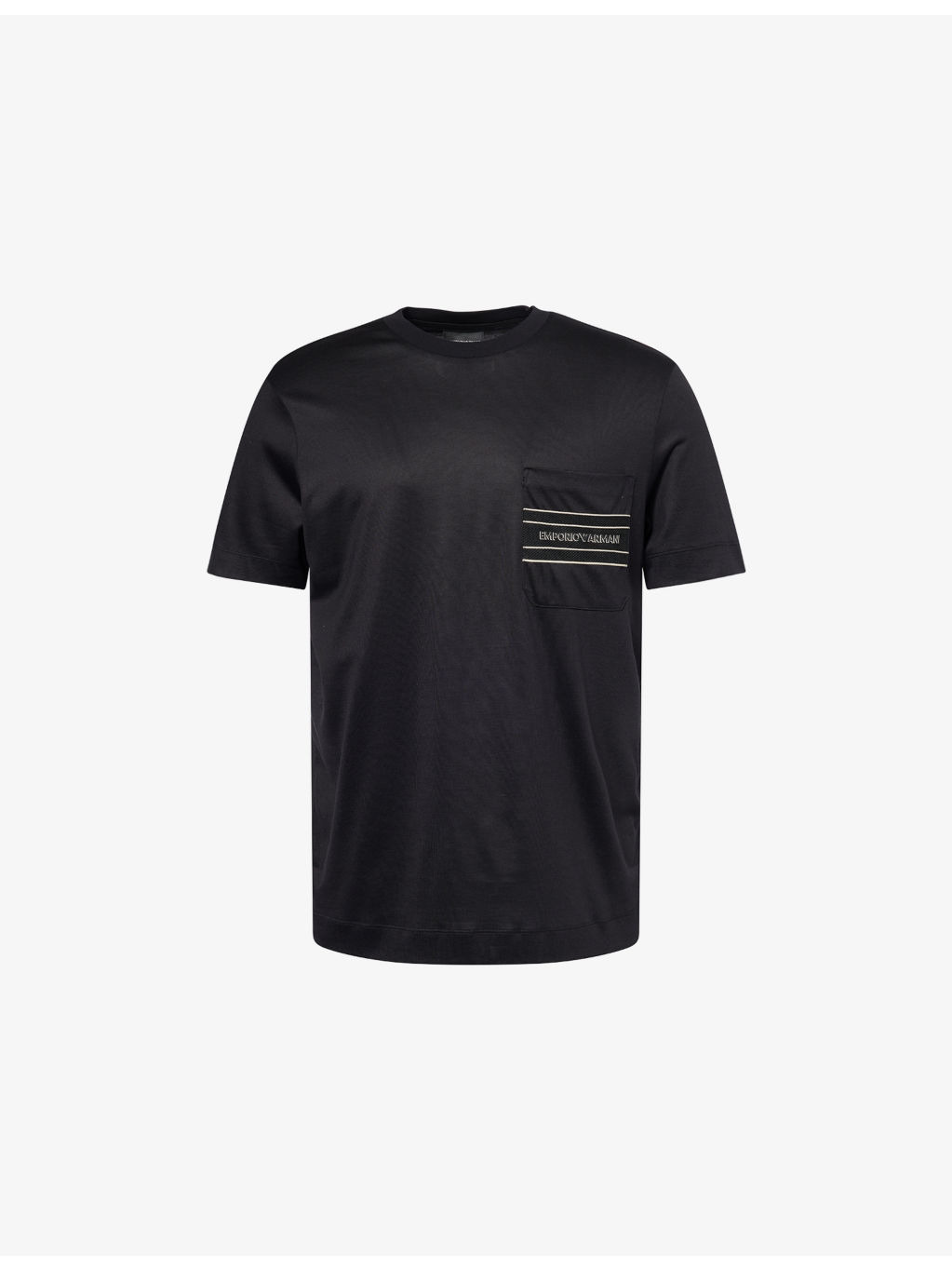Logo-Print Patch-Pocket Cotton Blend T-Shirt - 1