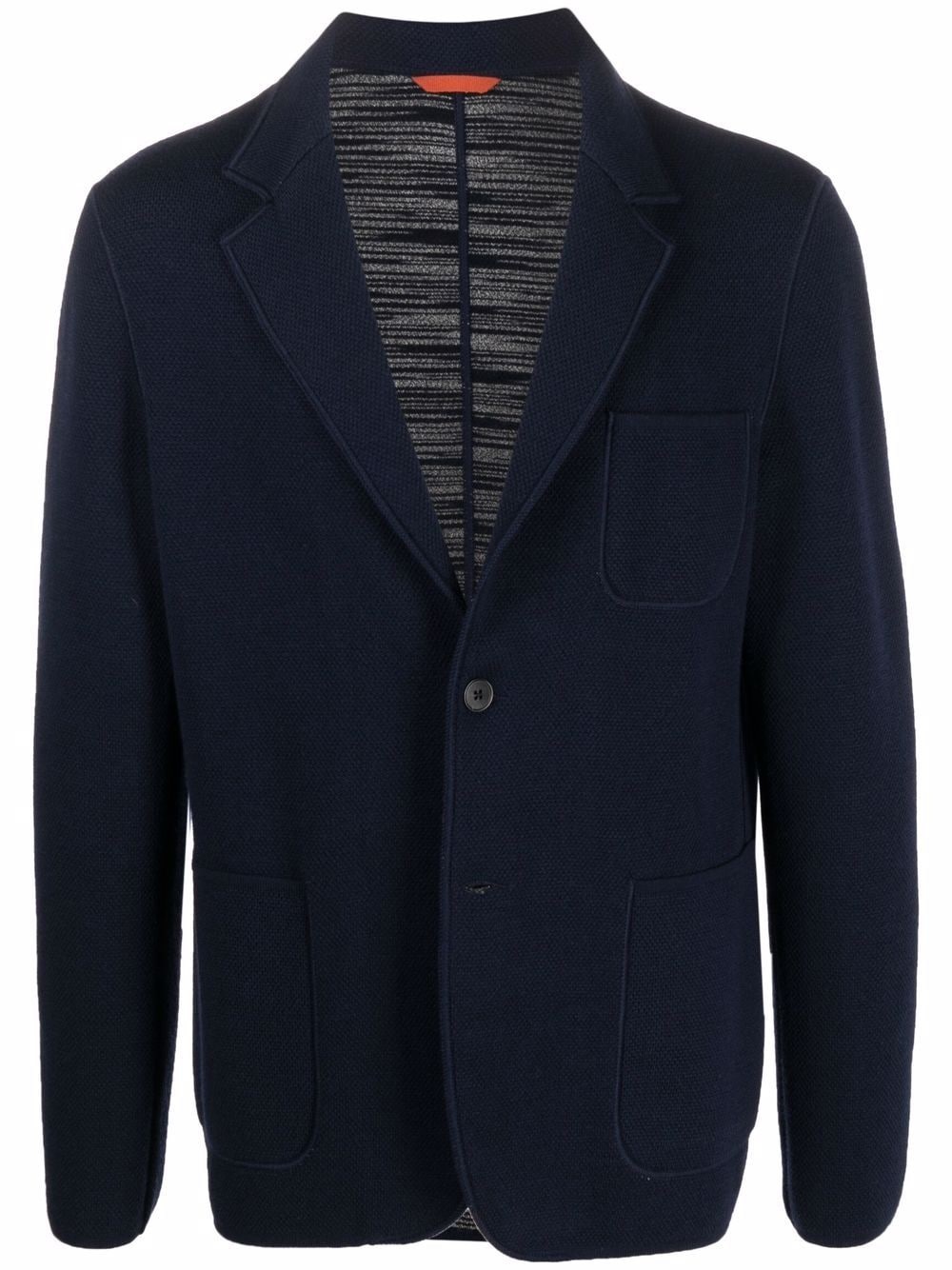 fitted single-breasted blazer - 1