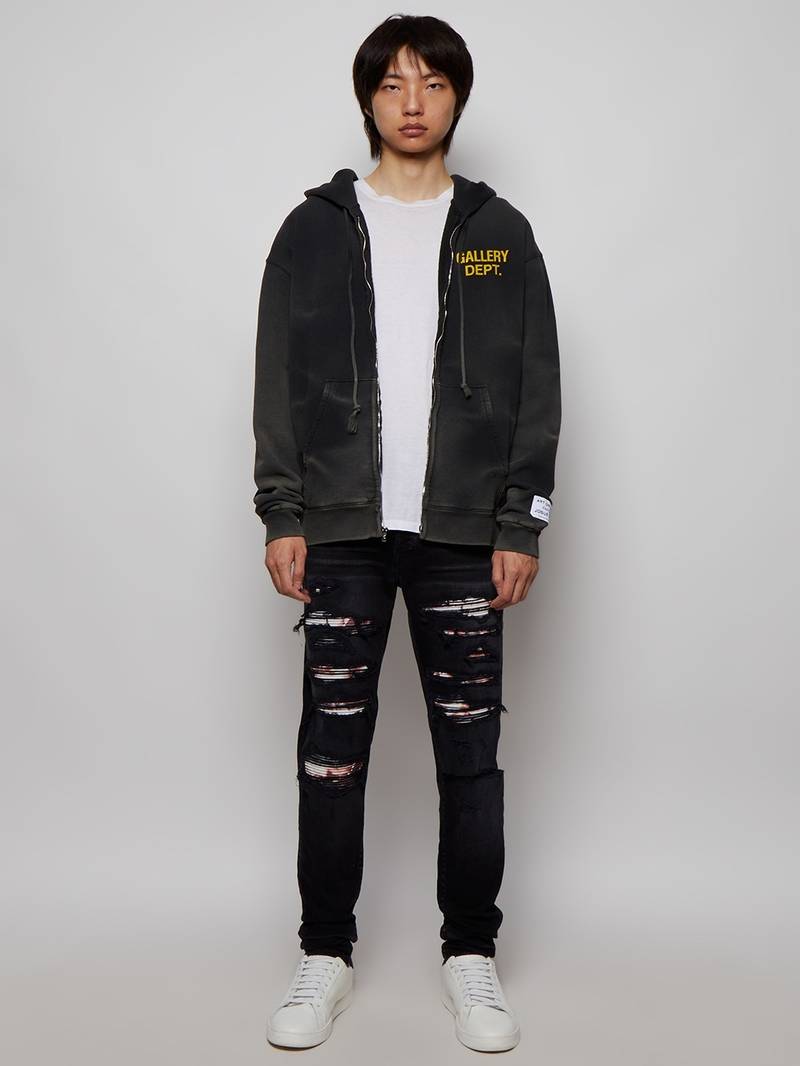 AMIRI Tie Dye Bandana Thrasher Skinny Jean Aged Black outlook