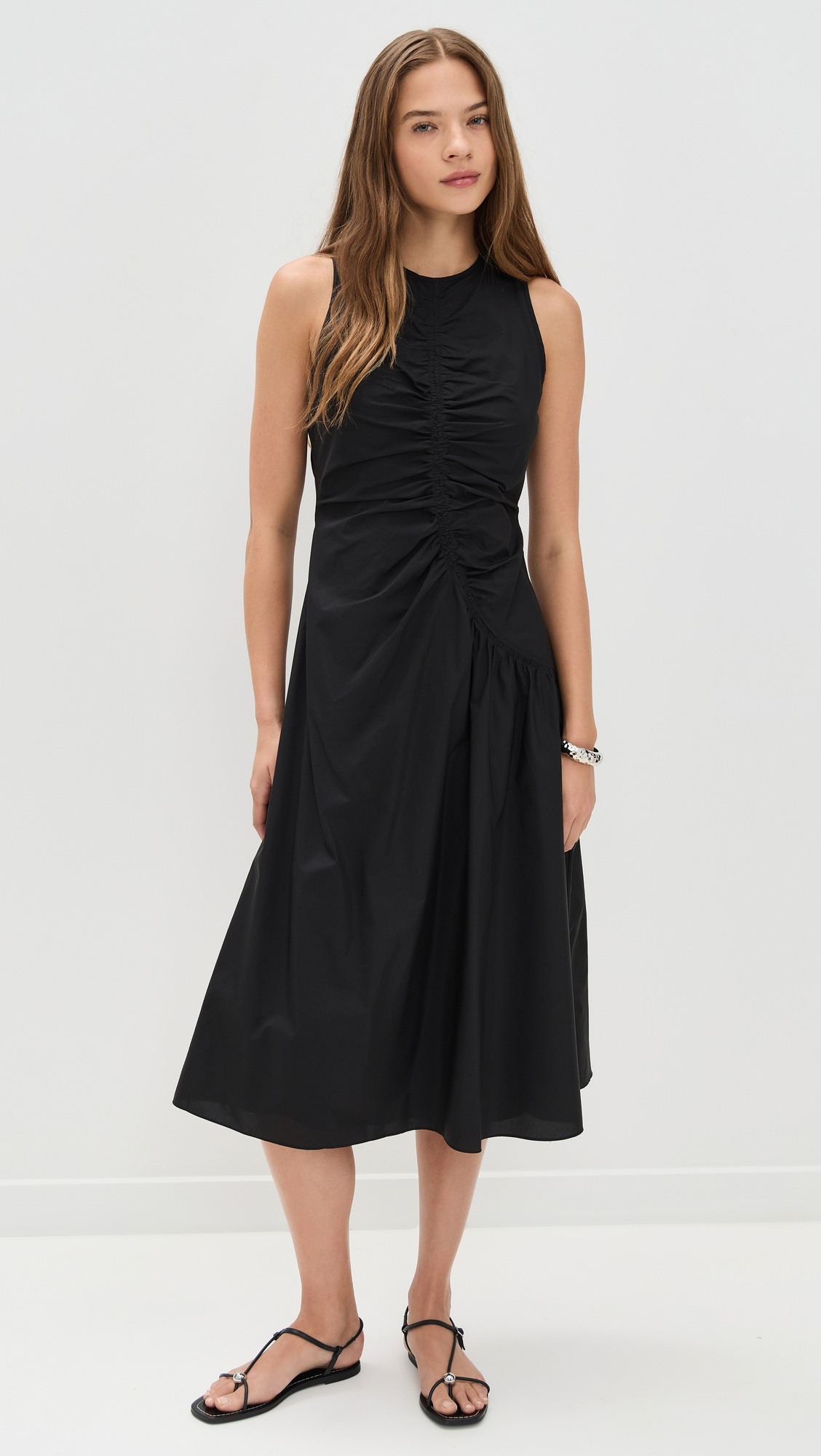 Asymmetrical Ruched Tank Dress - 6