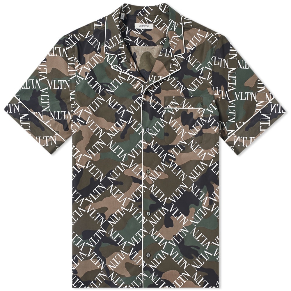 Valentino Grid Allover Print Vacation Shirt - 1