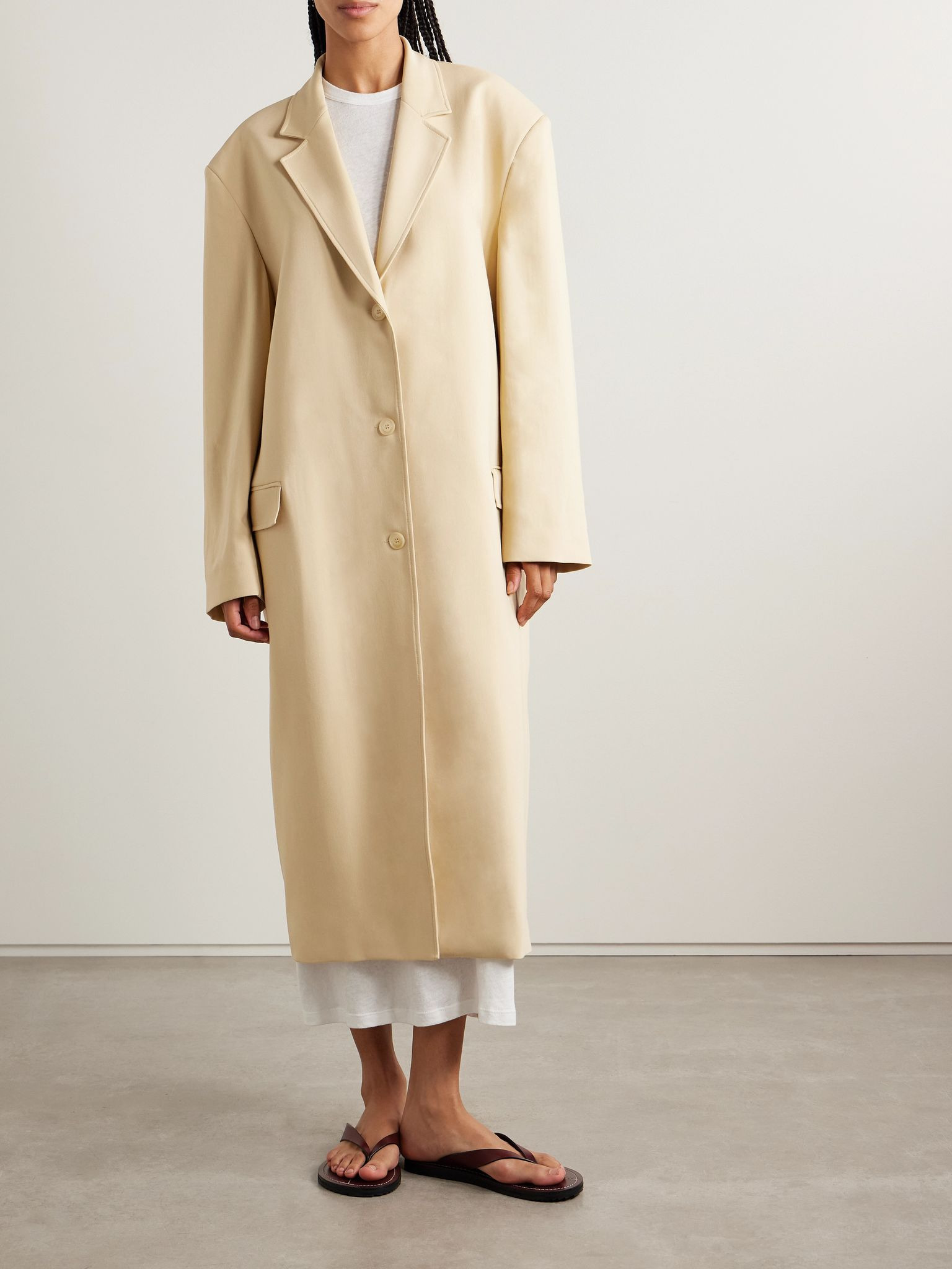 Tribeca oversized woven coat Beige - 3
