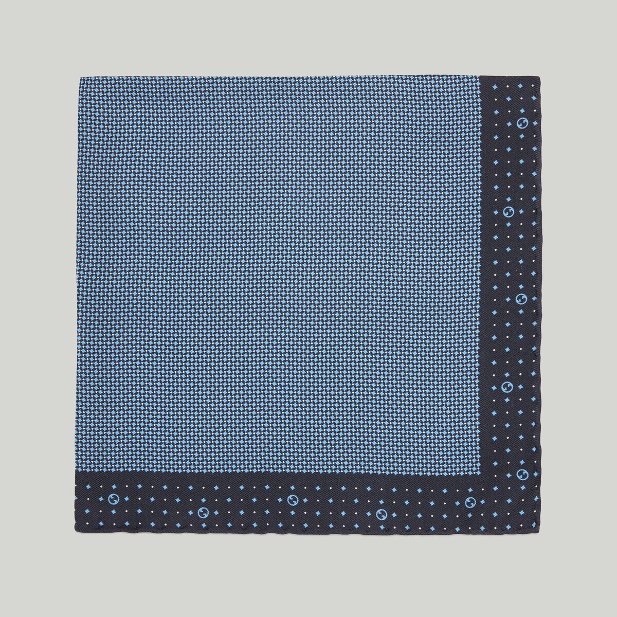 Polka-dot rhombus silk pocket square - 2