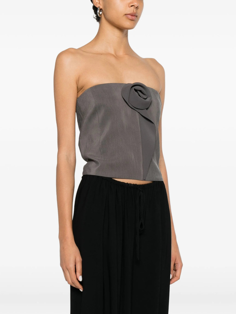 Giorgio Armani Floral-appliqué Strapless Top 3