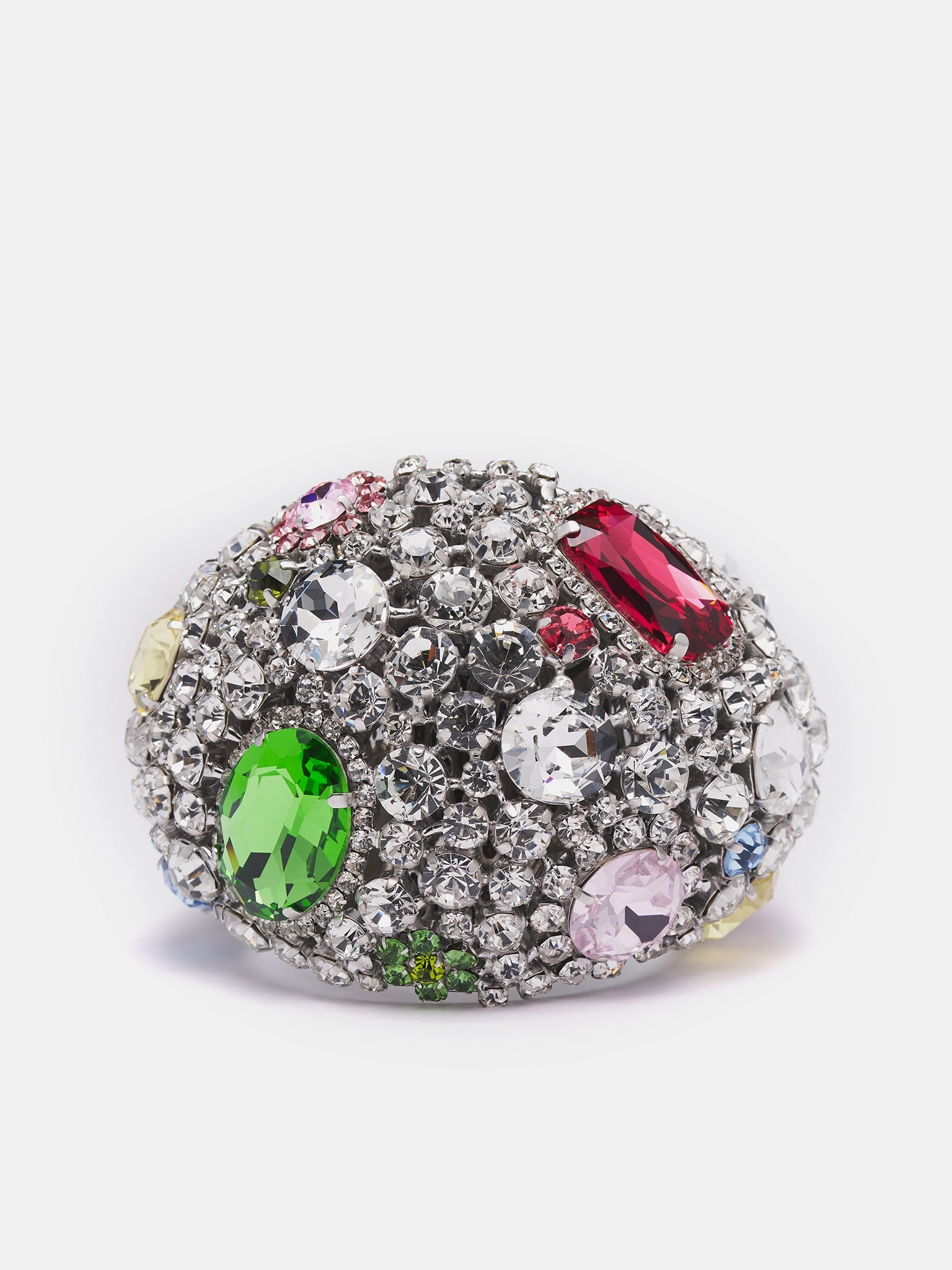 Crystal Gemstone Cluster Cuff Bracelet - 1