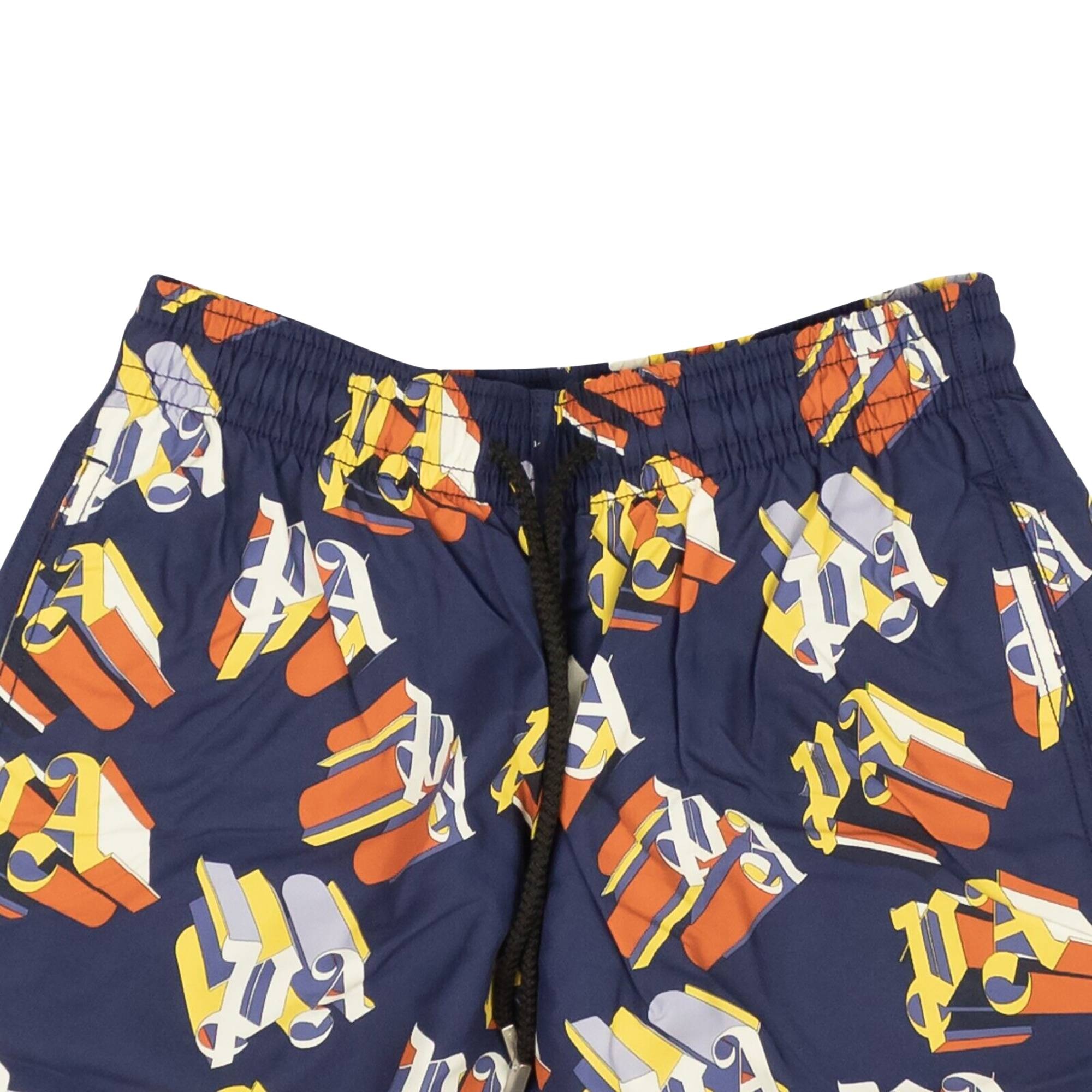 Palm Angels x Vilebrequin Monogram Swimwear 'Blue/Brown' - 3