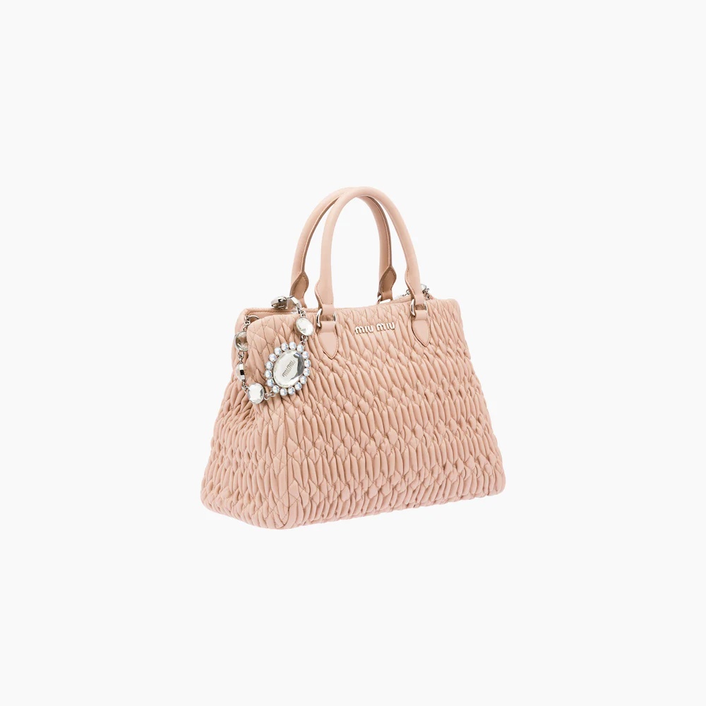 Miu Crystal Cloqué Nappa Leather bag - 2