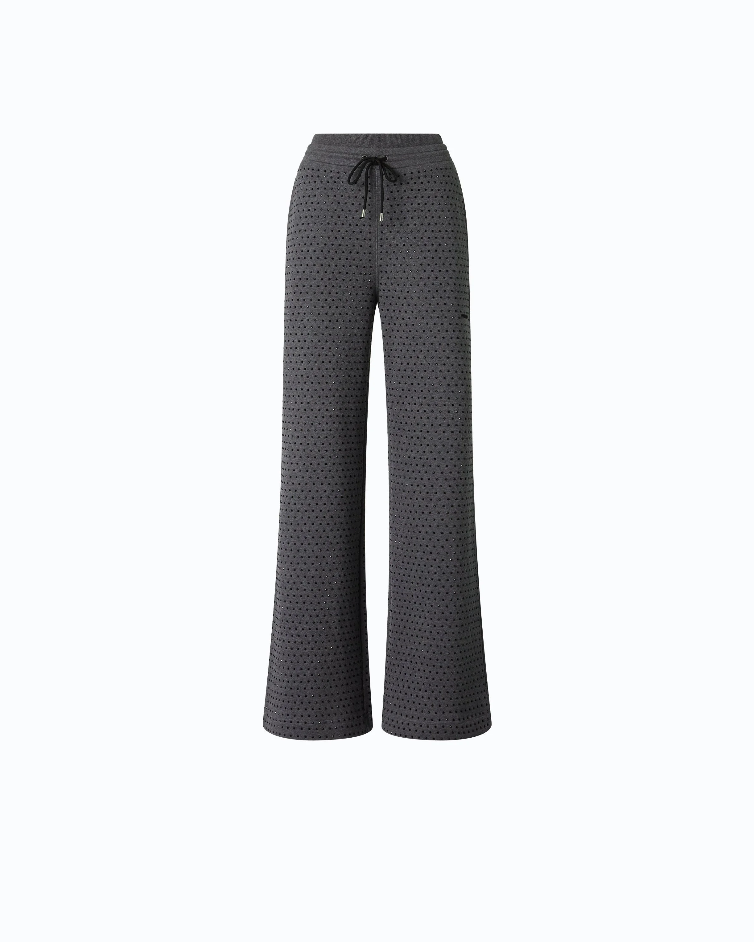 FULLY RHINESTONED FLEECE TROUSERS - 1