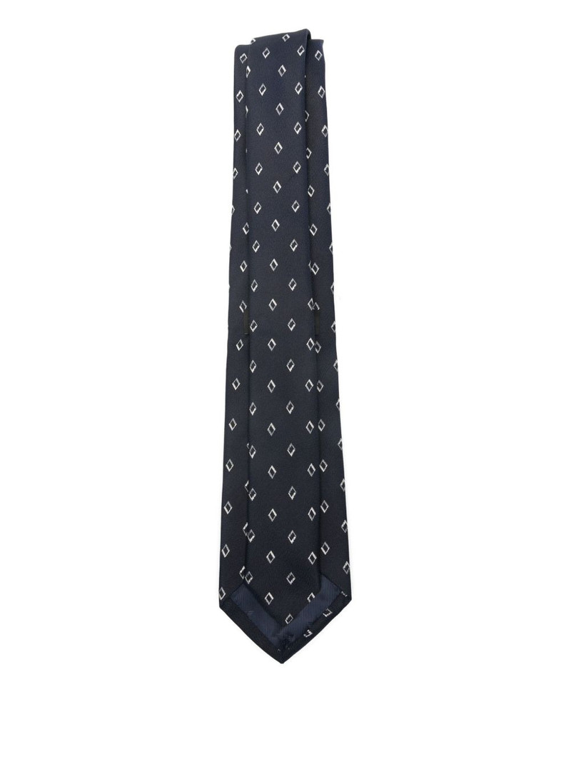 EMPORIO ARMANI diamond-pattern silk tie outlook