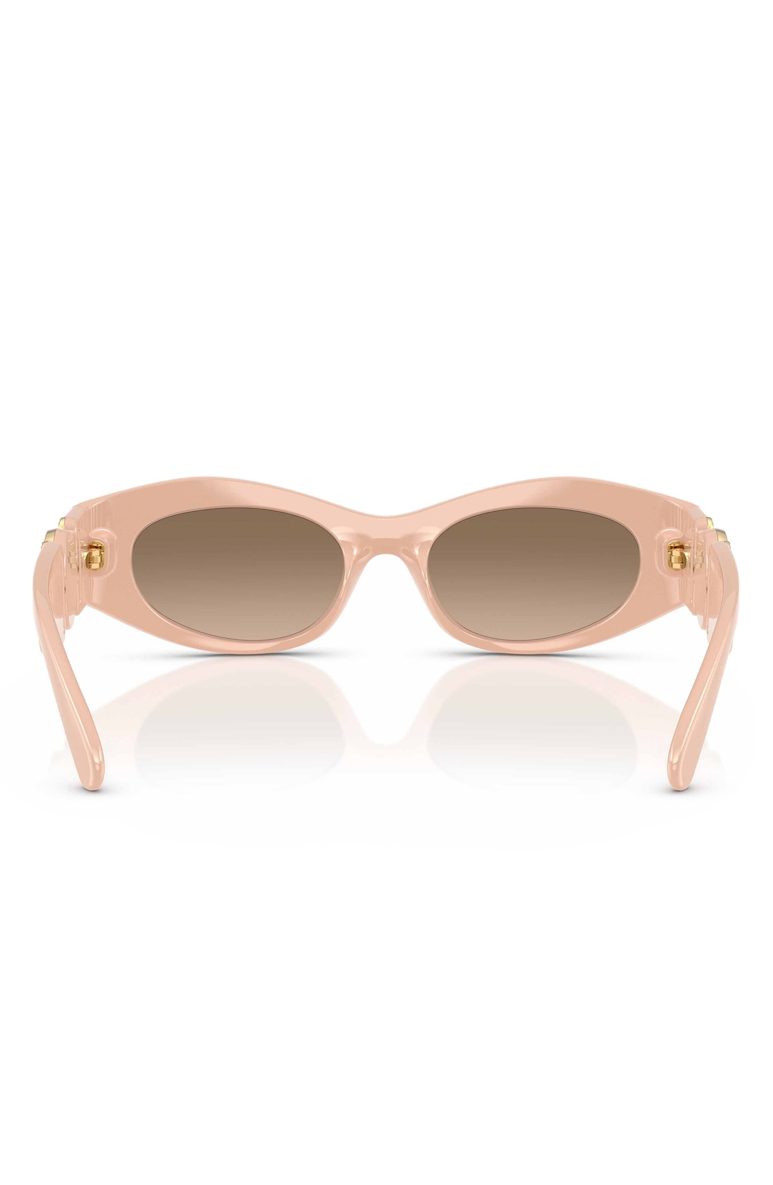 Versace 51mm Oval Sunglasses in Light Beige at Nordstrom - 4